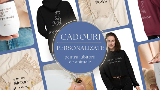 idei de cadouri pentru iubitorii de animale de companie. Cani personalizate, hanorace cu mesaje amuzante.