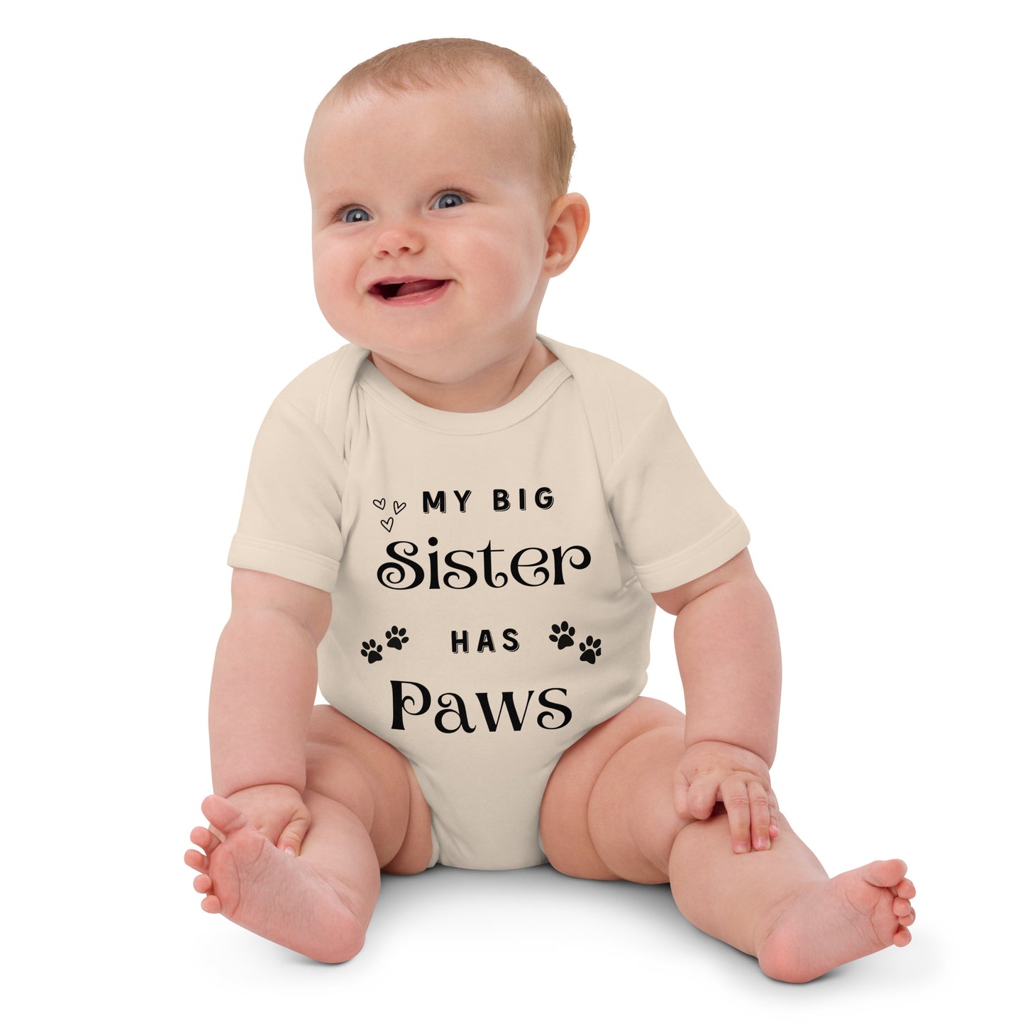 Bebelus cu body personalizat cu mesaj big sister.