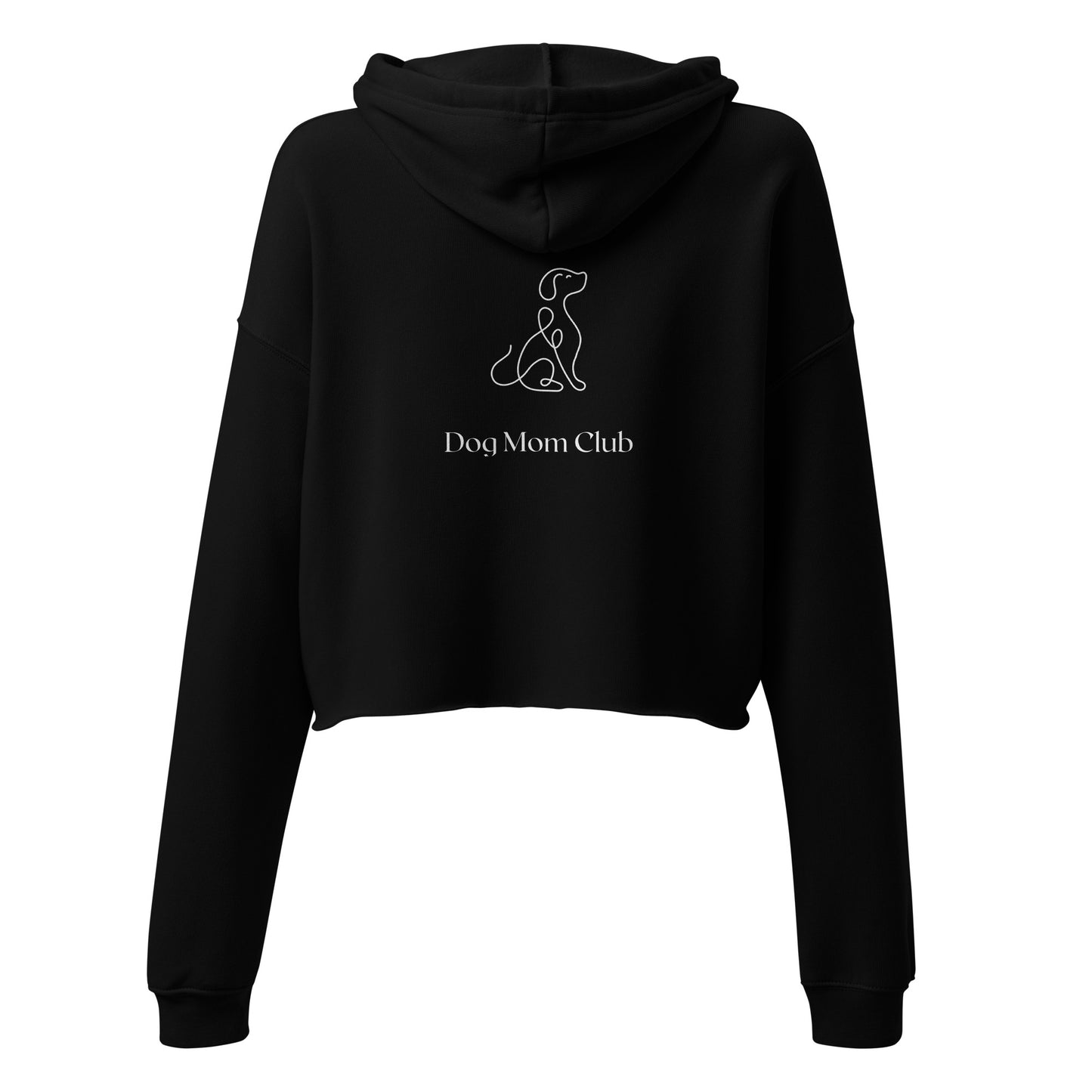 Hanorac crop top negru dog mom club spate